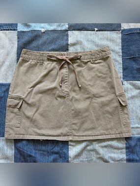 vintage express bleus cargo skirt army green/grey 100% cotton size 9/10